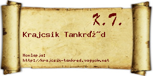 Krajcsik Tankréd névjegykártya
